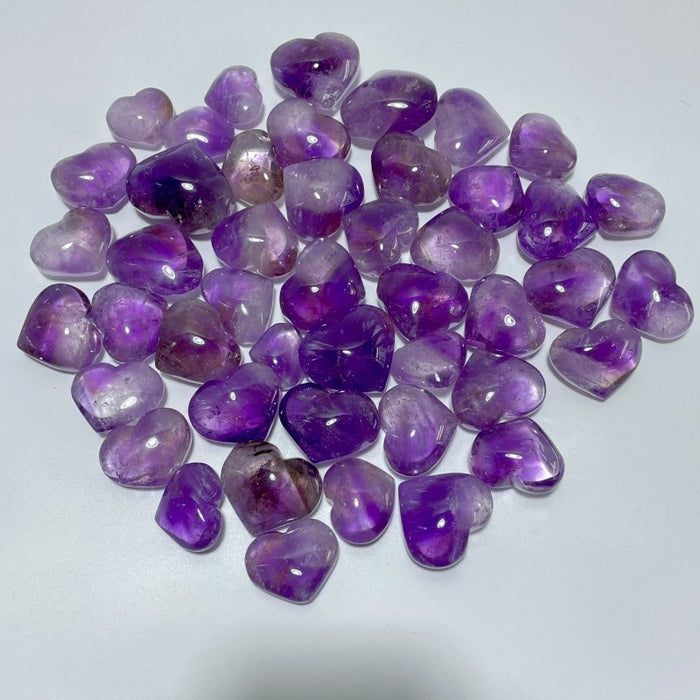 46 Pieces Small Amethyst Heart