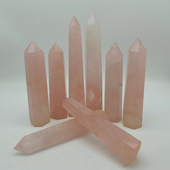 4.7-7in Rose Quartz Crystal Points Tower Wholesale