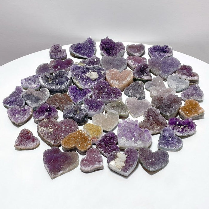 49 Pieces Beautiful Amethyst Cluster Heart