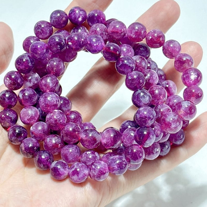 5 Pieces Beautiful Spark Lepidolite High Quality Bracelets (HGUB26)