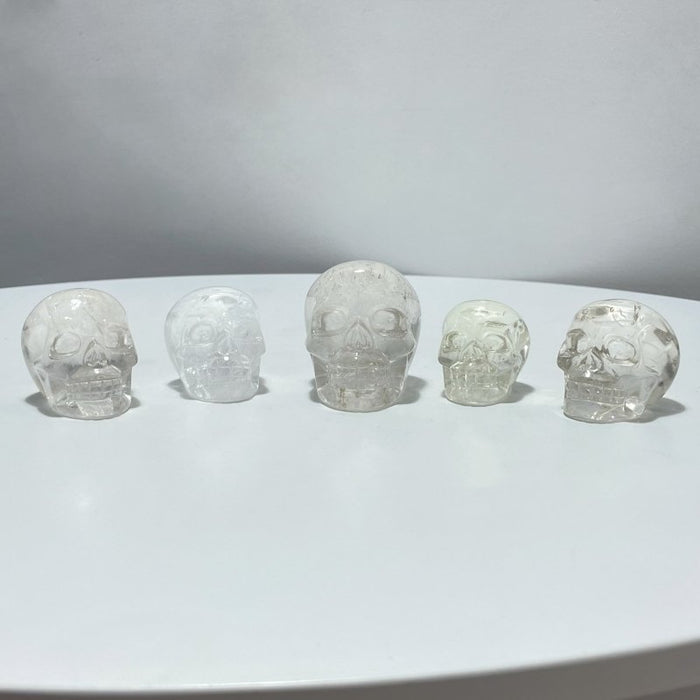 5 Pieces Clear Quartz Skull Carving