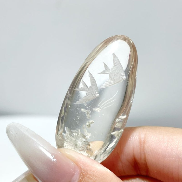 5 Pieces Fish The Underwater World Garden Quartz Inner Scene Carving