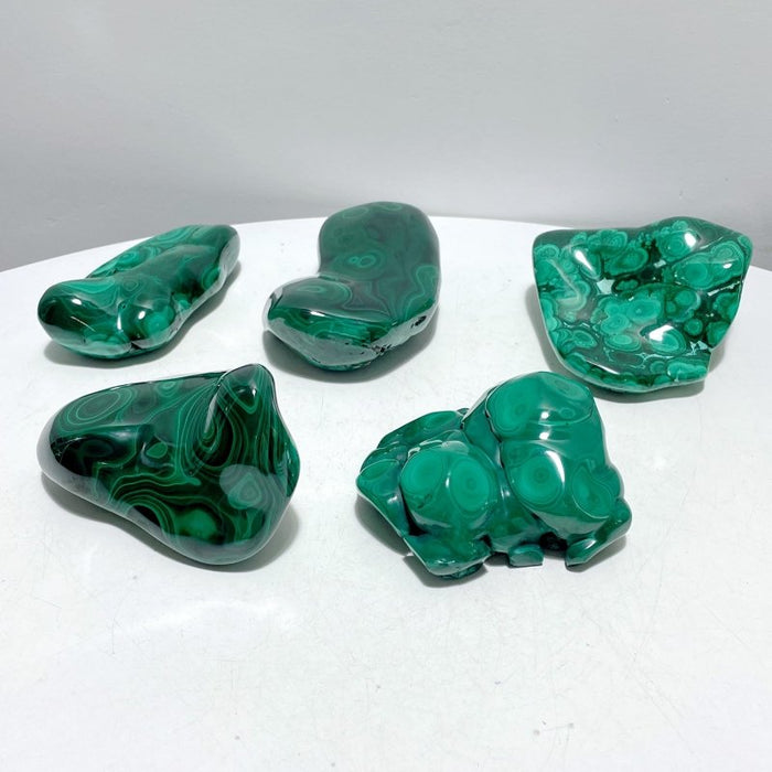 5 Pieces High Quality Polished Malachite Free Form