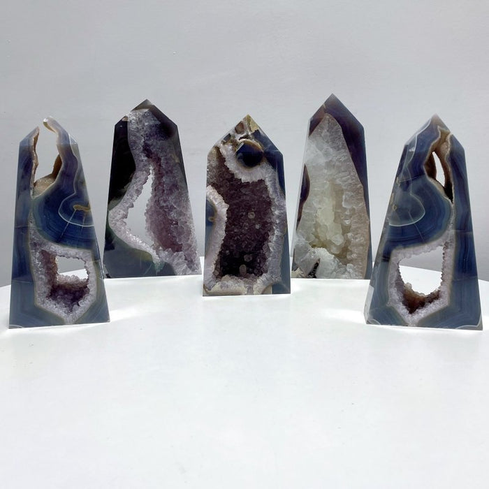 5 Pieces Large Druzy Geode Agate Points
