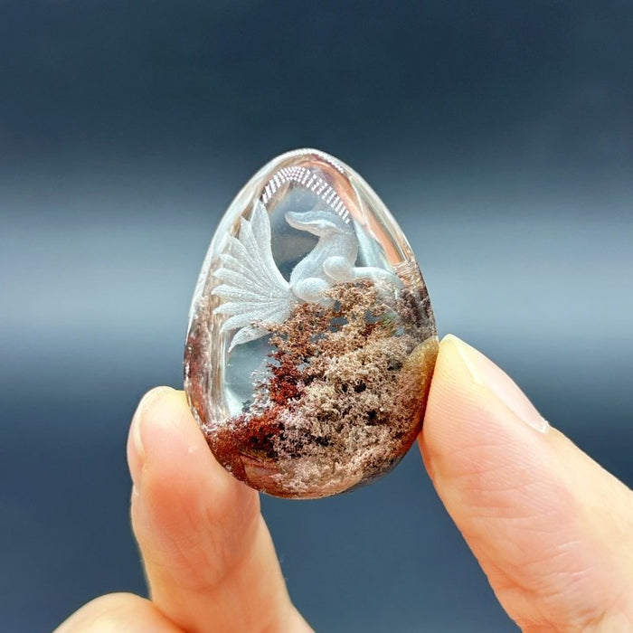 5 Pieces Nine-tailed Fox Garden Quartz Inner Scene Carving