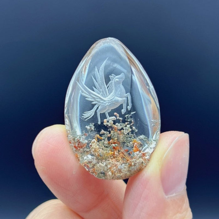 5 Pieces Pegasus Garden Quartz Inner Scene Carving