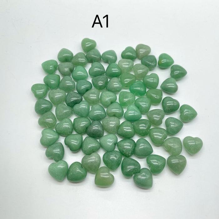 5 Types Mini Heart Pocket Heart Crystals 0.6in(1.5cm) Wholesale Rose Quartz Aventurine