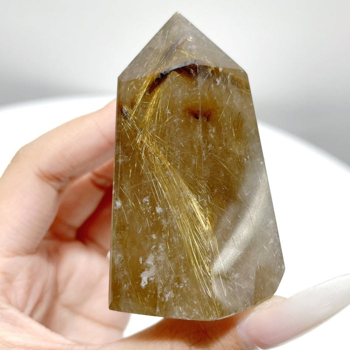 6 Pieces Gold Rutilated Quartz Points