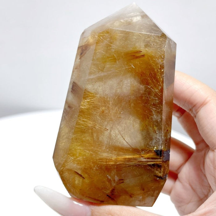 6 Pieces Gold Rutilated Quartz Points