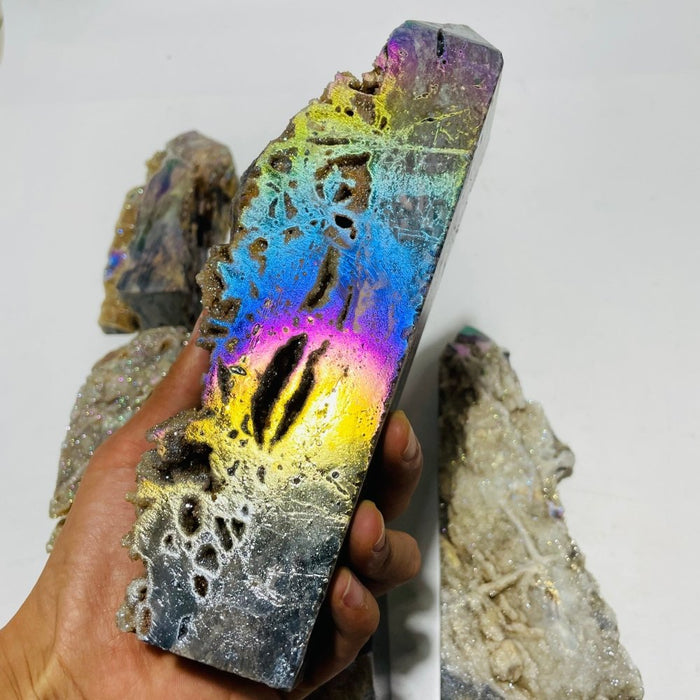 6 Pieces Large Aura Druzy Sphalerite Tower