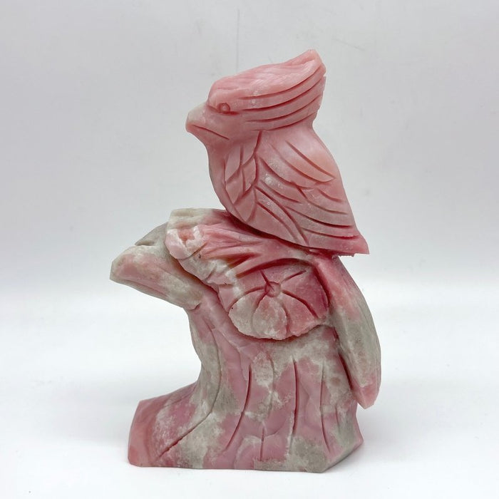 6 Pieces Pink Opal Bird Carving