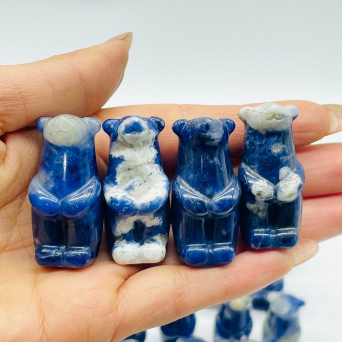 62 Pieces Sodalite Standing Polar Bear Carving