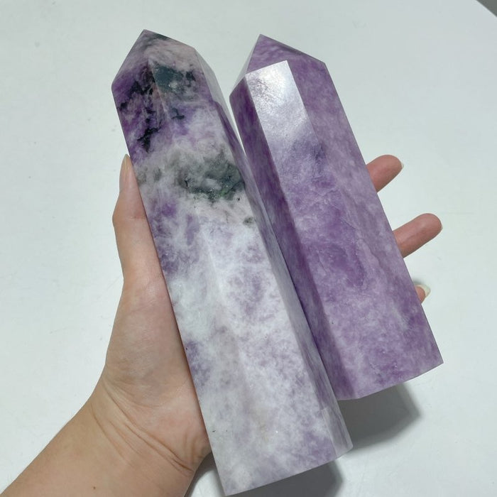 6.5-9.4in 6 Pieces Large Lepidolite Tower