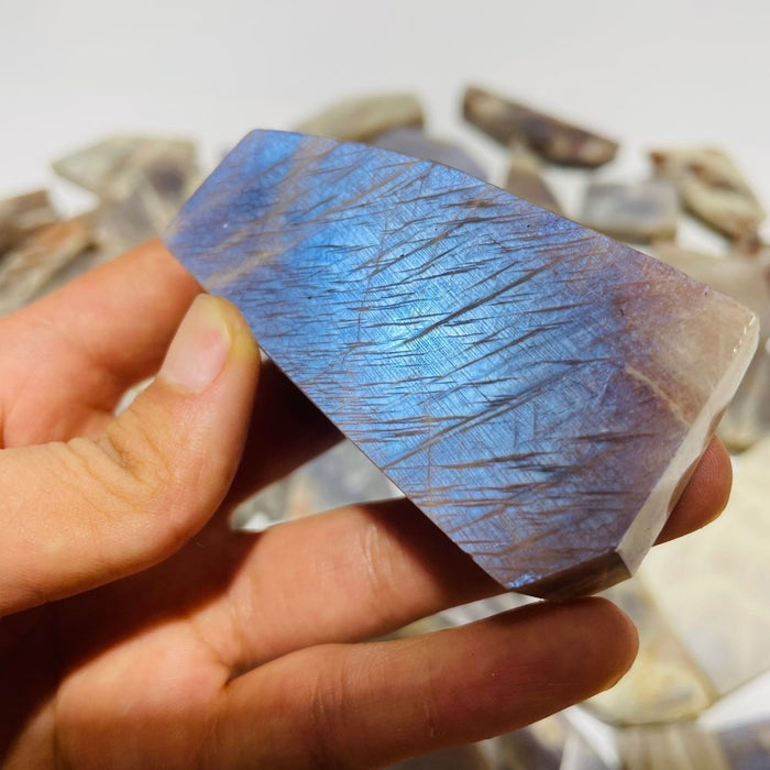 66 Pieces High Quality Blue Moonstone Mixed Sunstone Free Form