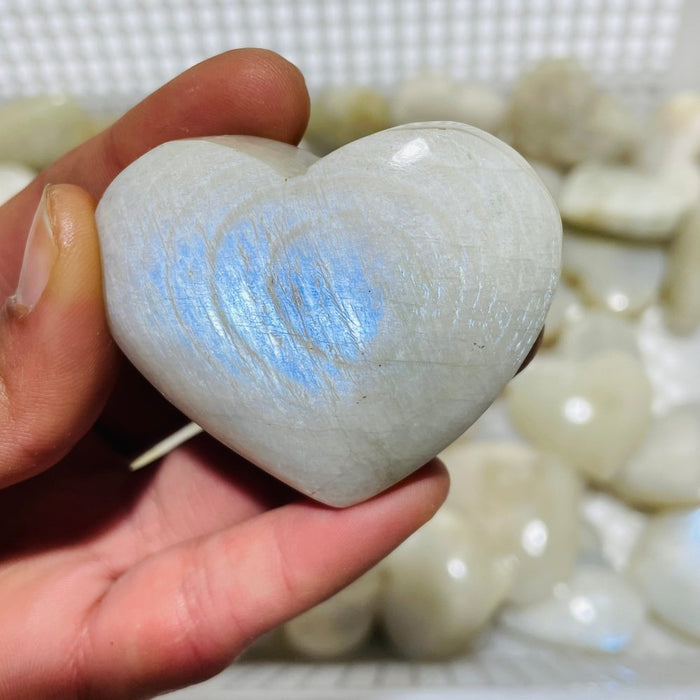 66 Pieces High Quality Moonstone Heart