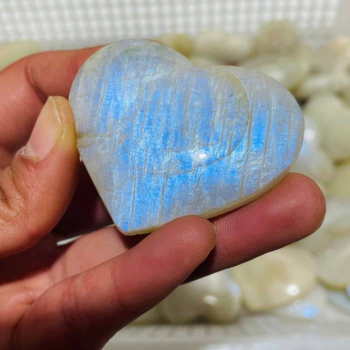 66 Pieces High Quality Moonstone Heart
