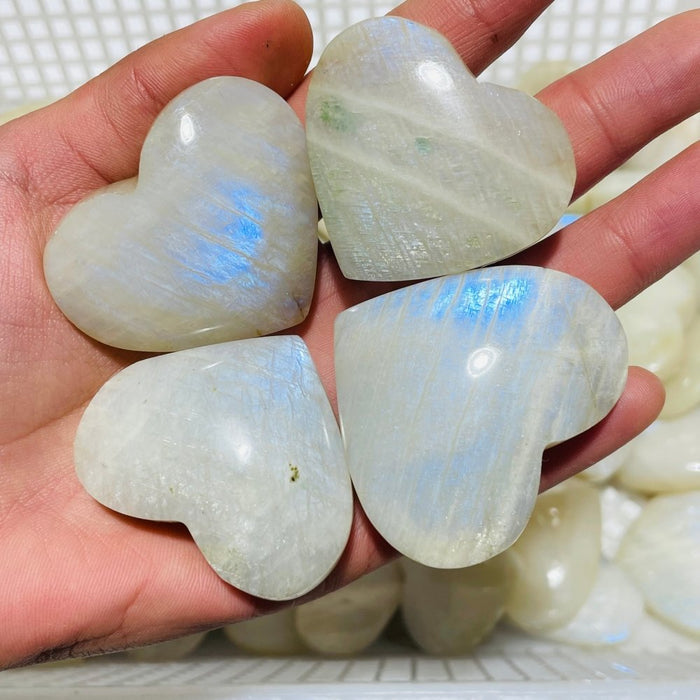66 Pieces High Quality Moonstone Heart