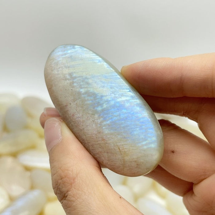 67 Pieces High Quality Small Blue Moonstone Palm