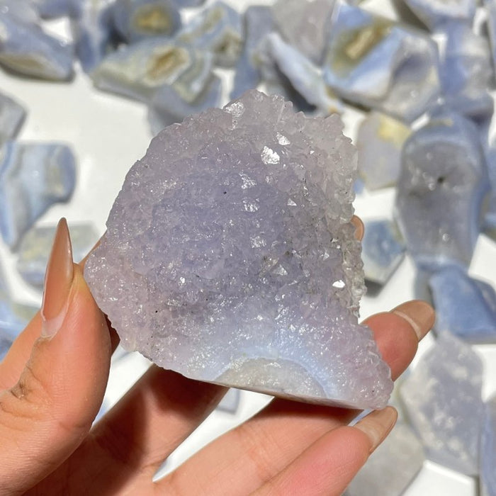 68 Pieces Blue Chalcedony Geode Druzy Free Form