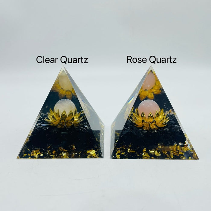 Clear Quartz Obsidian Orgone Pyramid Wholesale