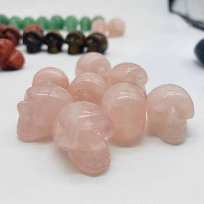 6types Crystals Skull Rose Quartz Tiger Eye