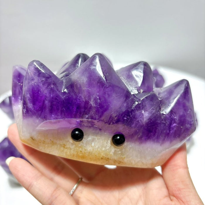 7 Pieces Polished Large Amethyst Teeth Cluster Groot Carving
