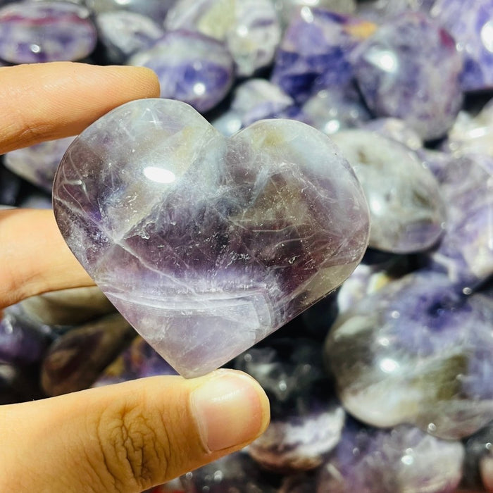 Chevron Amethyst Heart Crystals Wholesale