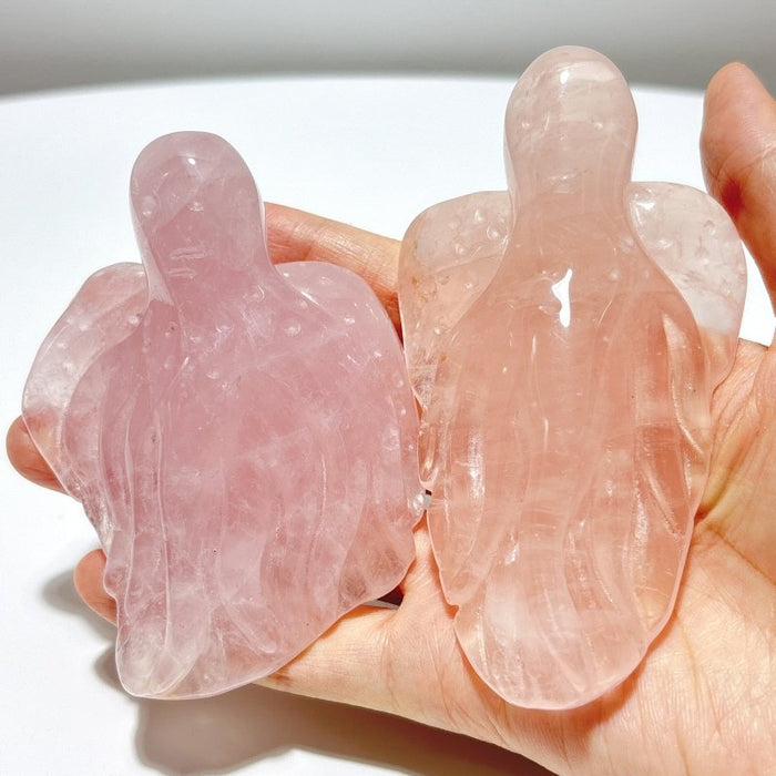 8 Pieces Beautiful  Rose Quartz Sea Animals Carving