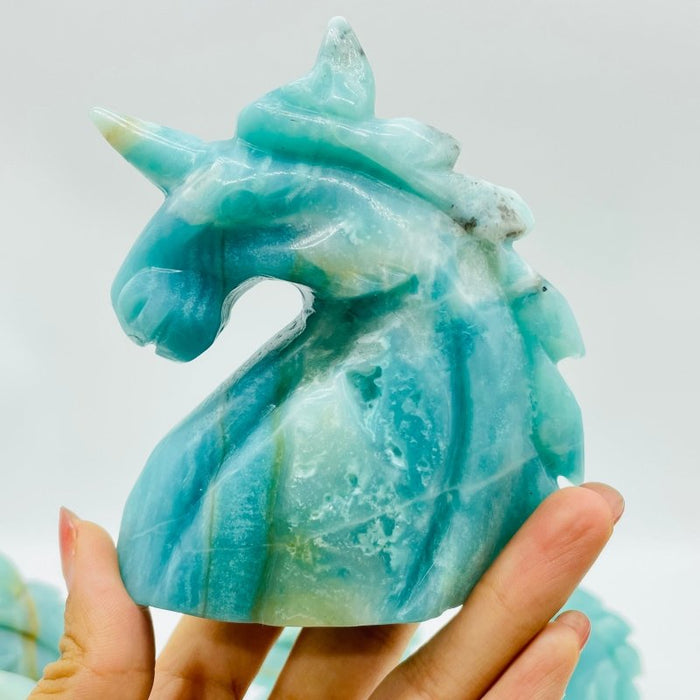 8 Pieces Caribbean Calcite Unicorn Carving