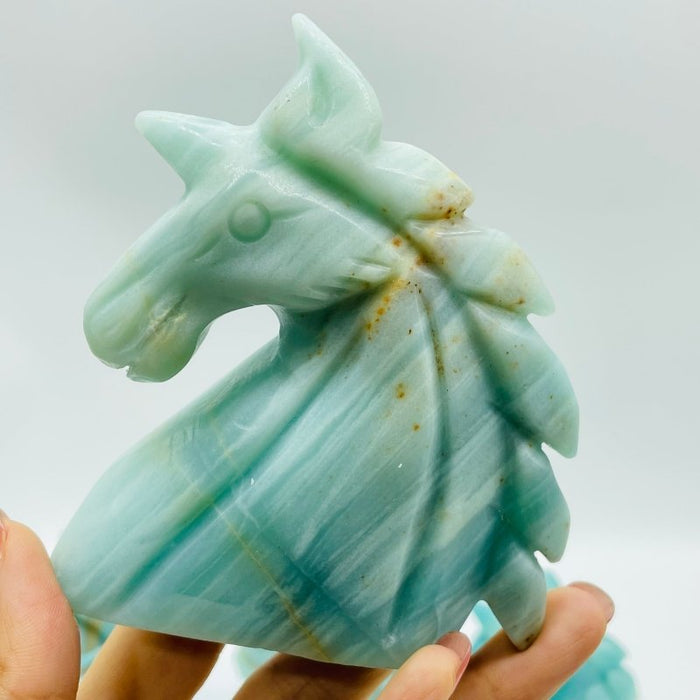 8 Pieces Caribbean Calcite Unicorn Carving