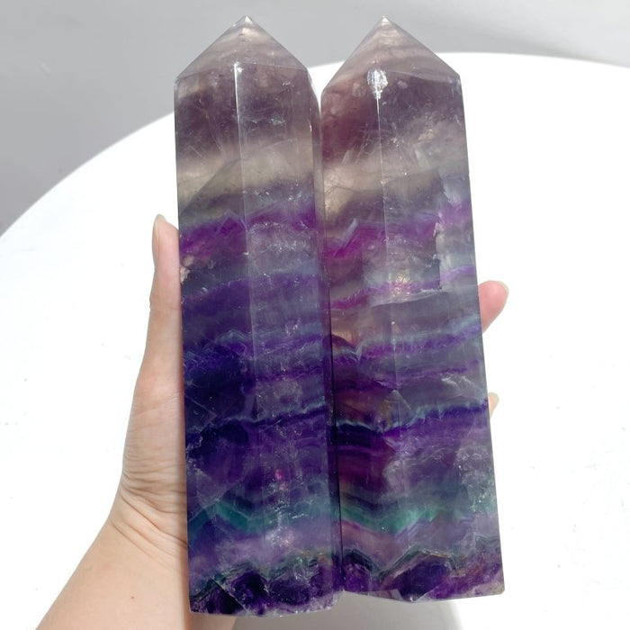 8 Pieces Large Colorful Fluorite Tower