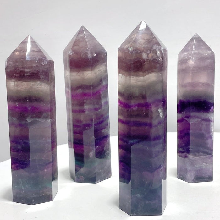 8 Pieces Large Colorful Fluorite Tower