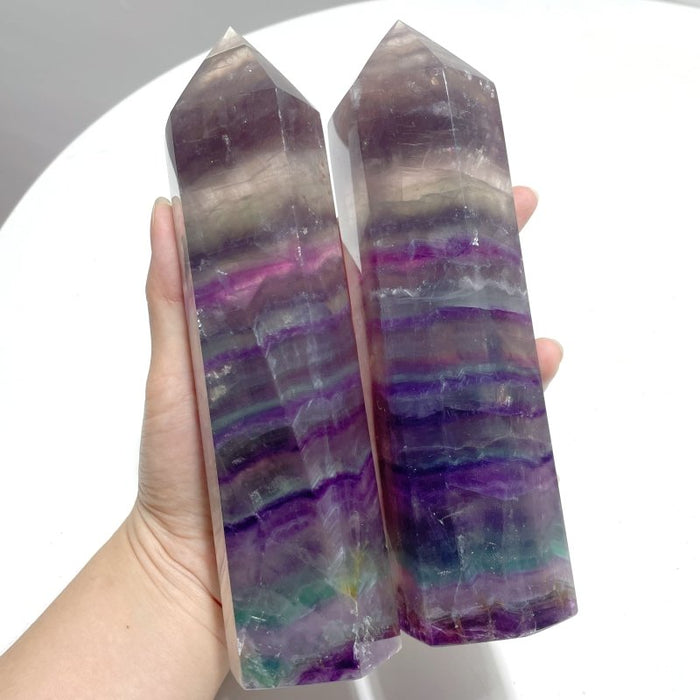 8 Pieces Large Colorful Fluorite Tower