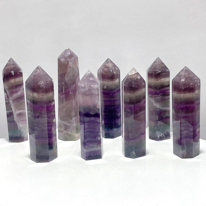 8 Pieces Large Colorful Fluorite Tower