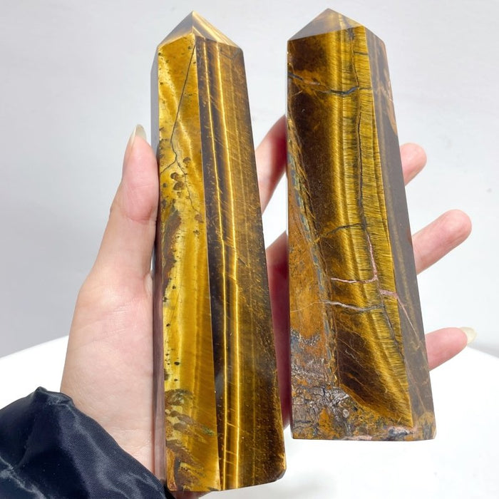 8 Pieces Large Tiger Eye Tower Points