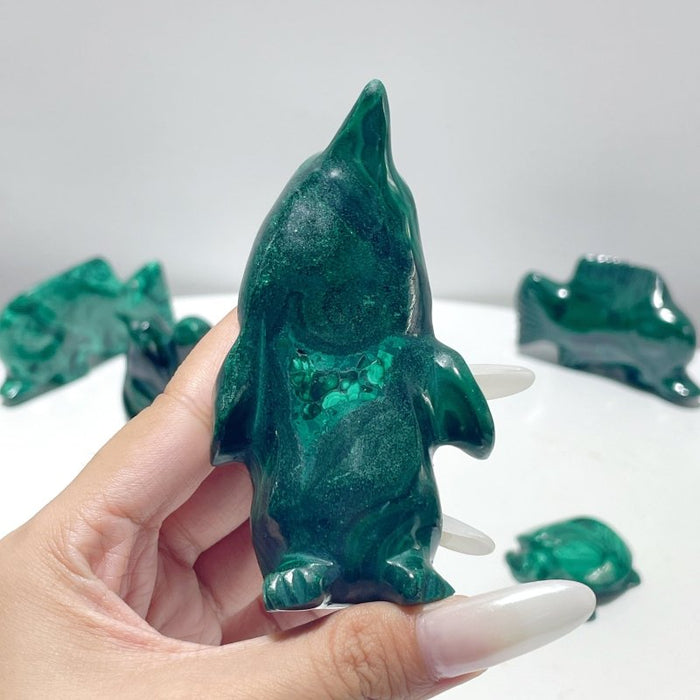 8 Pieces Malachite Sea Animals Carving