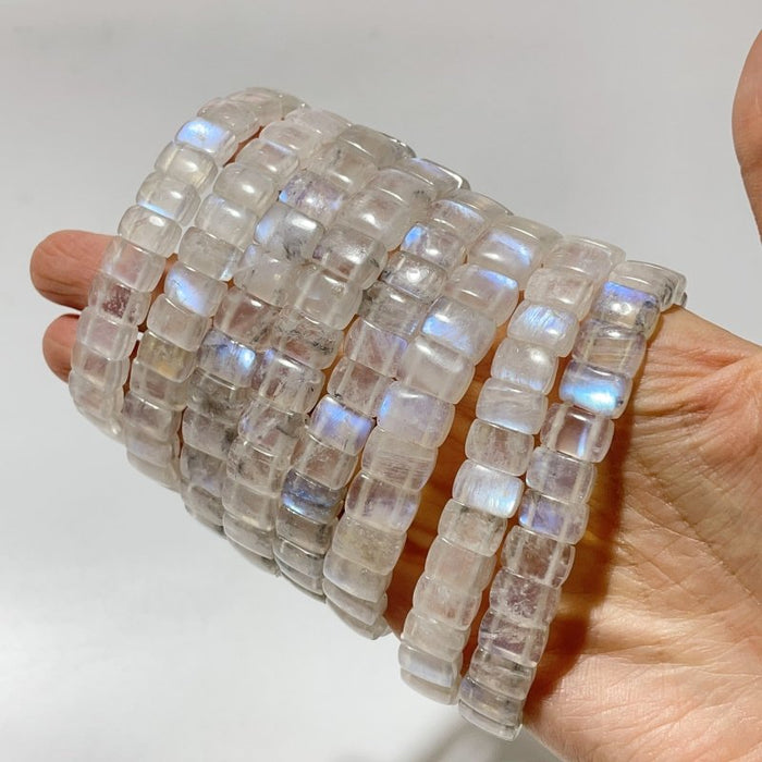 8 Pieces Sri Lanka Flash Blue Moonstone Bracelet