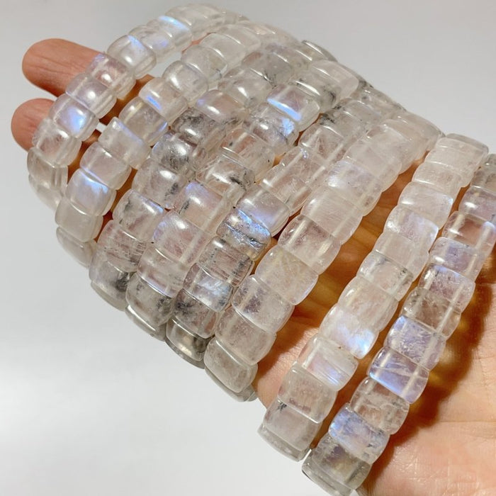 8 Pieces Sri Lanka Flash Blue Moonstone Bracelet