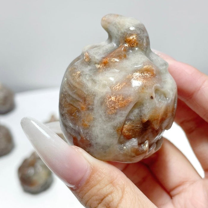 8 Pieces Sunstone Mixed Moonstone Halloween Pumpkin Face