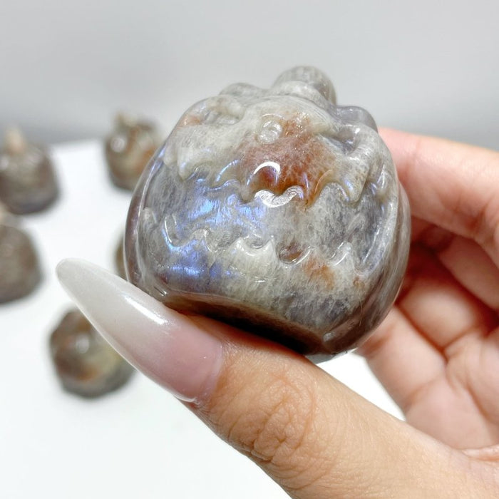8 Pieces Sunstone Mixed Moonstone Halloween Pumpkin Face