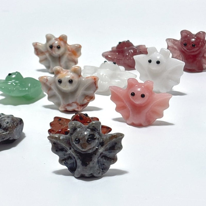8 Types Halloween Bat Carving Wholesale Obsidian Green Aventurine Yooperlite