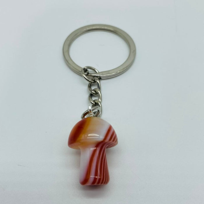 8 Types Mini Mushroom Keychain Wholesale Rhodonite Carnelian Lapis Lazuli
