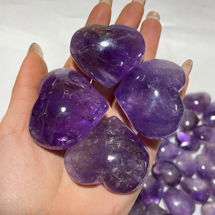 80 Pieces Amethyst Heart Crystal