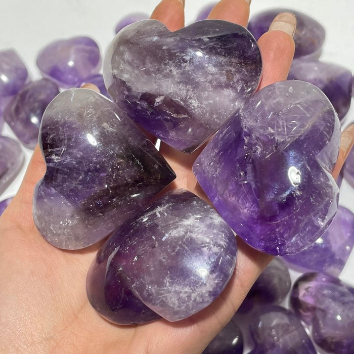 80 Pieces Amethyst Heart Crystal