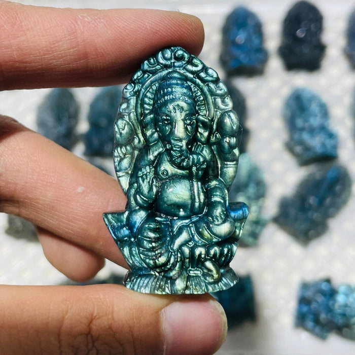 High Quality Labradorite Ganesha Carving Wholesale