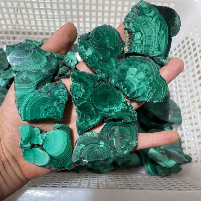 85 Pieces Small Polished Malachite Slab
