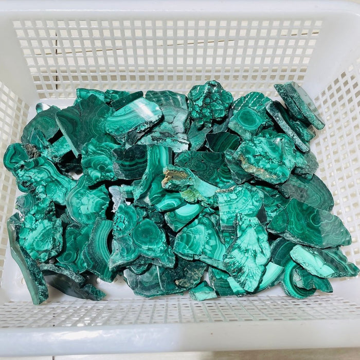 85 Pieces Small Polished Malachite Slab