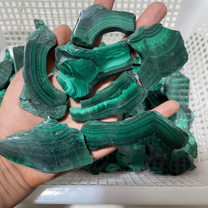 85 Pieces Small Polished Malachite Slab