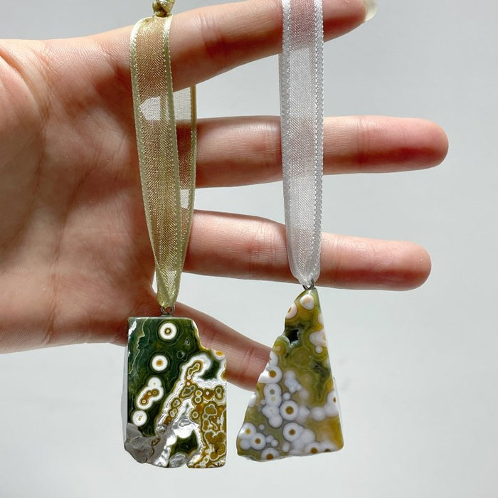 8th Vein Ocean Jasper Christmas Hanging Decoration Car Charm Wholesale