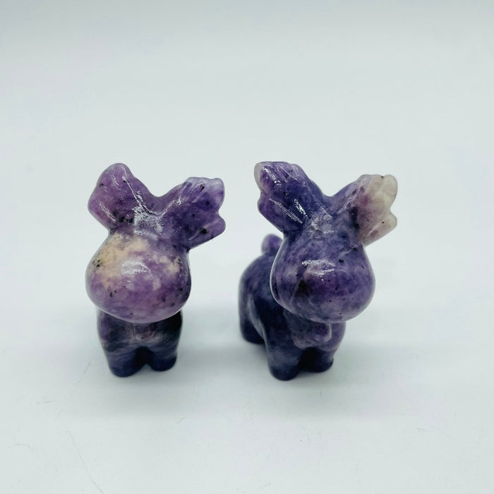 8Types Christmas Moose Carving Crystal Wholesale Lepidolite Pyrite